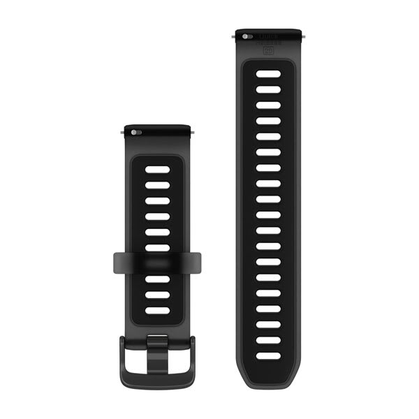 Quick Release remme (20 mm), Gjennomskinnelig svart/svart med Slate hardware