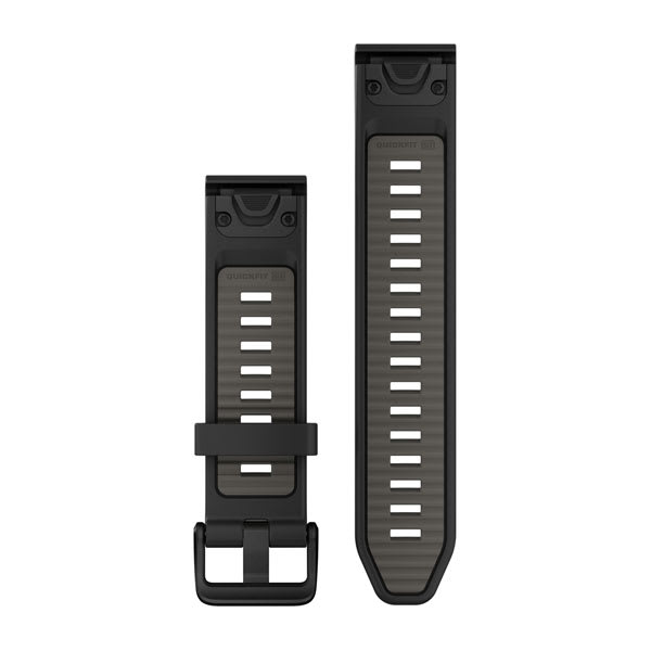 QuickFit® 20 remme, Svart/Pebble Grey silikone
