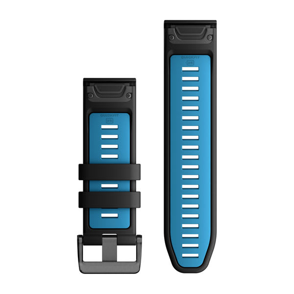 QuickFit® 26 urremme, Svart/Cirrus Blue silikone