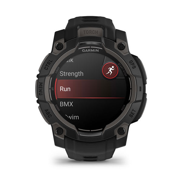 Instinct® 3 – 45 mm, AMOLED, Svart med svart rem