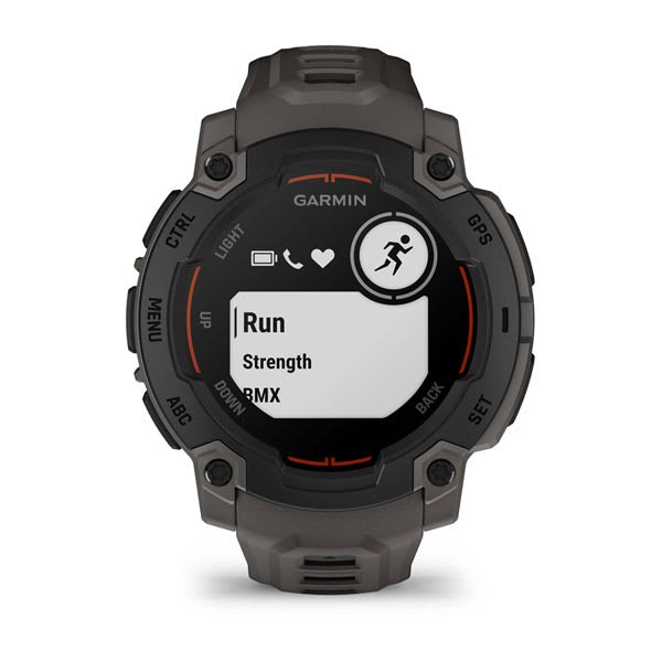 Instinct® E – 45 mm, Svart med Charcoal rem