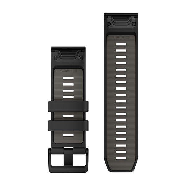 QuickFit® 26 remme, Svart/Pebble Grey silikone