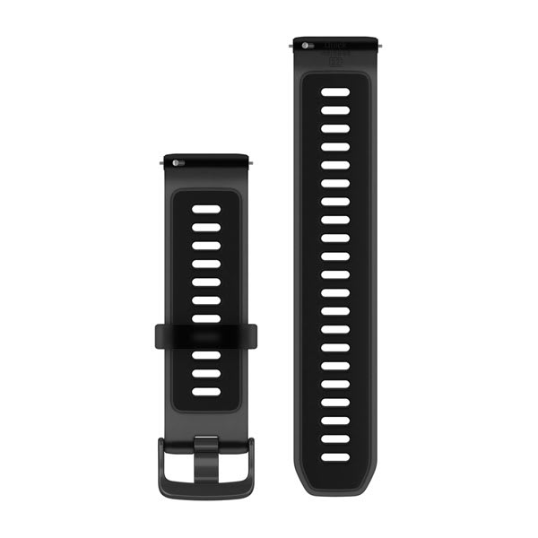 Quick Release remme (22 mm), Gjennomskinnelig svart/svart med Slate hardware
