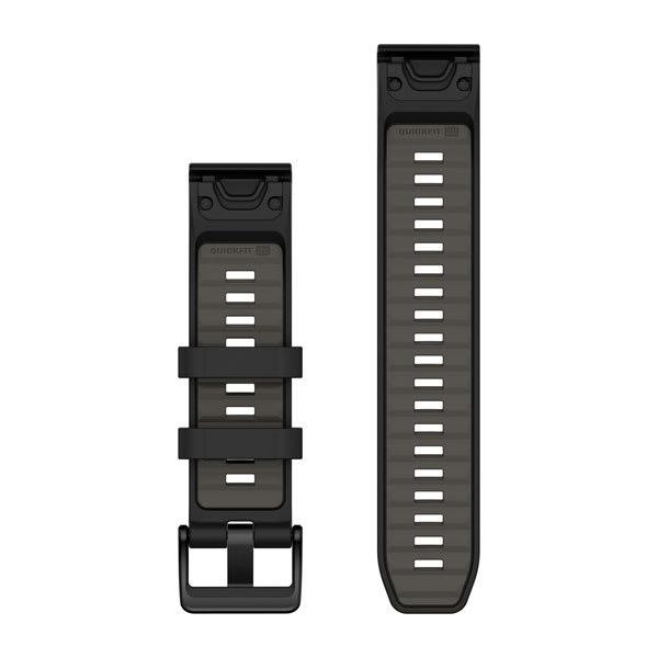 QuickFit® 22 remme, Svart/Pebble Grey silikone