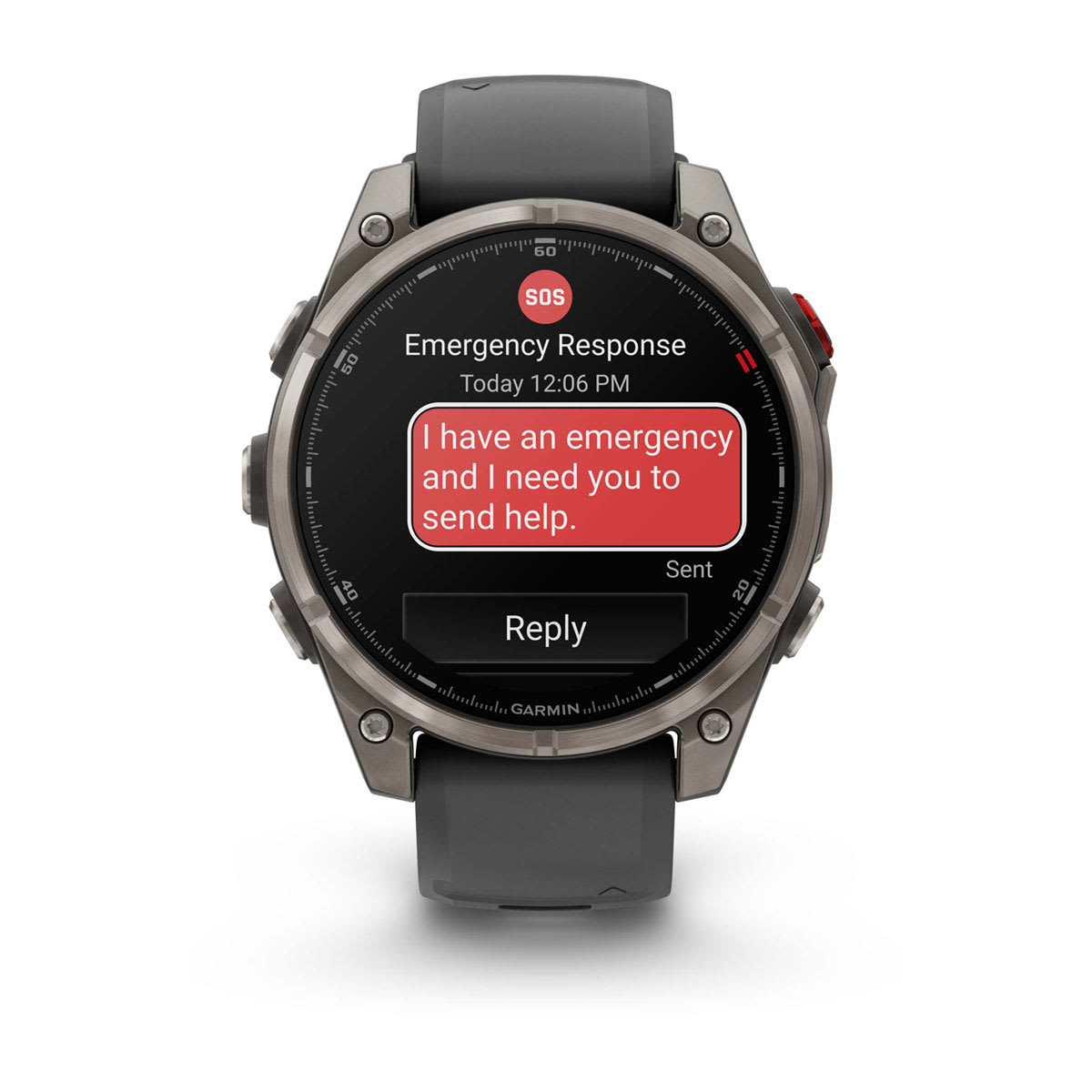 fēnix® 8 Pro – 47 mm, AMOLED, Sapphire, titanium med silikonerem i Graphite/svart