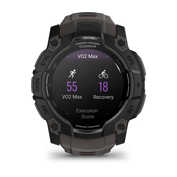 Instinct® 3 – 50 mm, AMOLED, Svart med Charcoal rem
