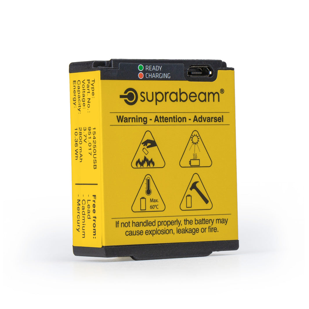 Li-Po batteri 2'800 mAh, med integrert USB-lading – Suprabeam
