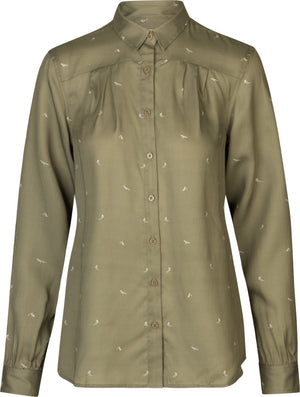 Abigail L/S Skjorte Dame Dust Green/Flying Ducks – Härkila