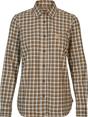Fjell L/S-Skjorte Til Kvinner Dark Olive Check – Härkila