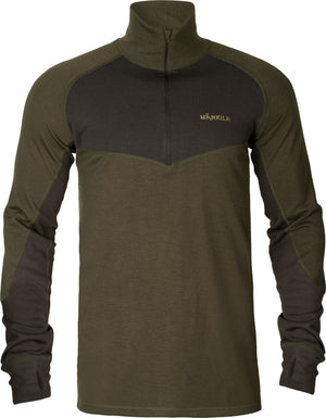 Base Warm zip neck Willow Green/Shadow Brown – Härkila