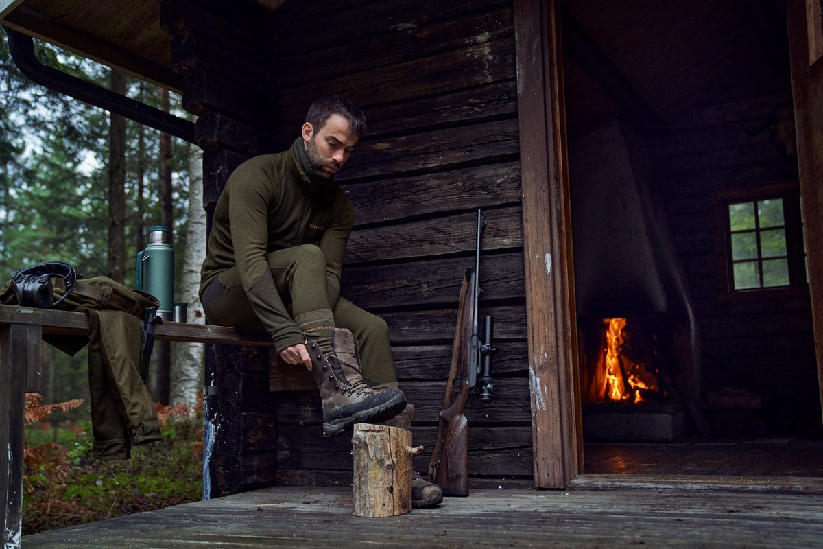 Base Warm zip neck Willow Green/Shadow Brown – Härkila