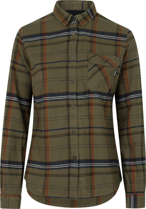 Skye Flannel Skjorte Til Kvinner - Grape Leaf/Terracotta Check – Seeland