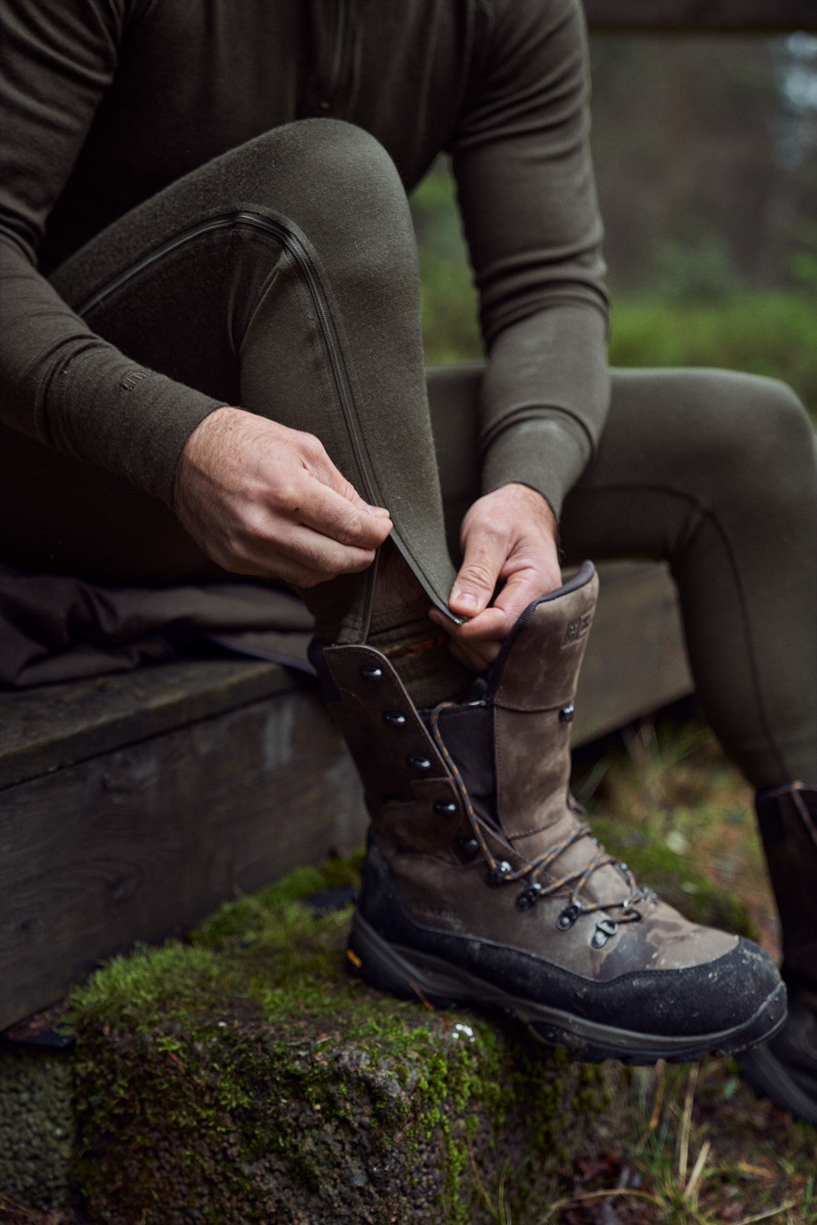 Base All Season longs med sidglidelås Shadow Brown – Härkila