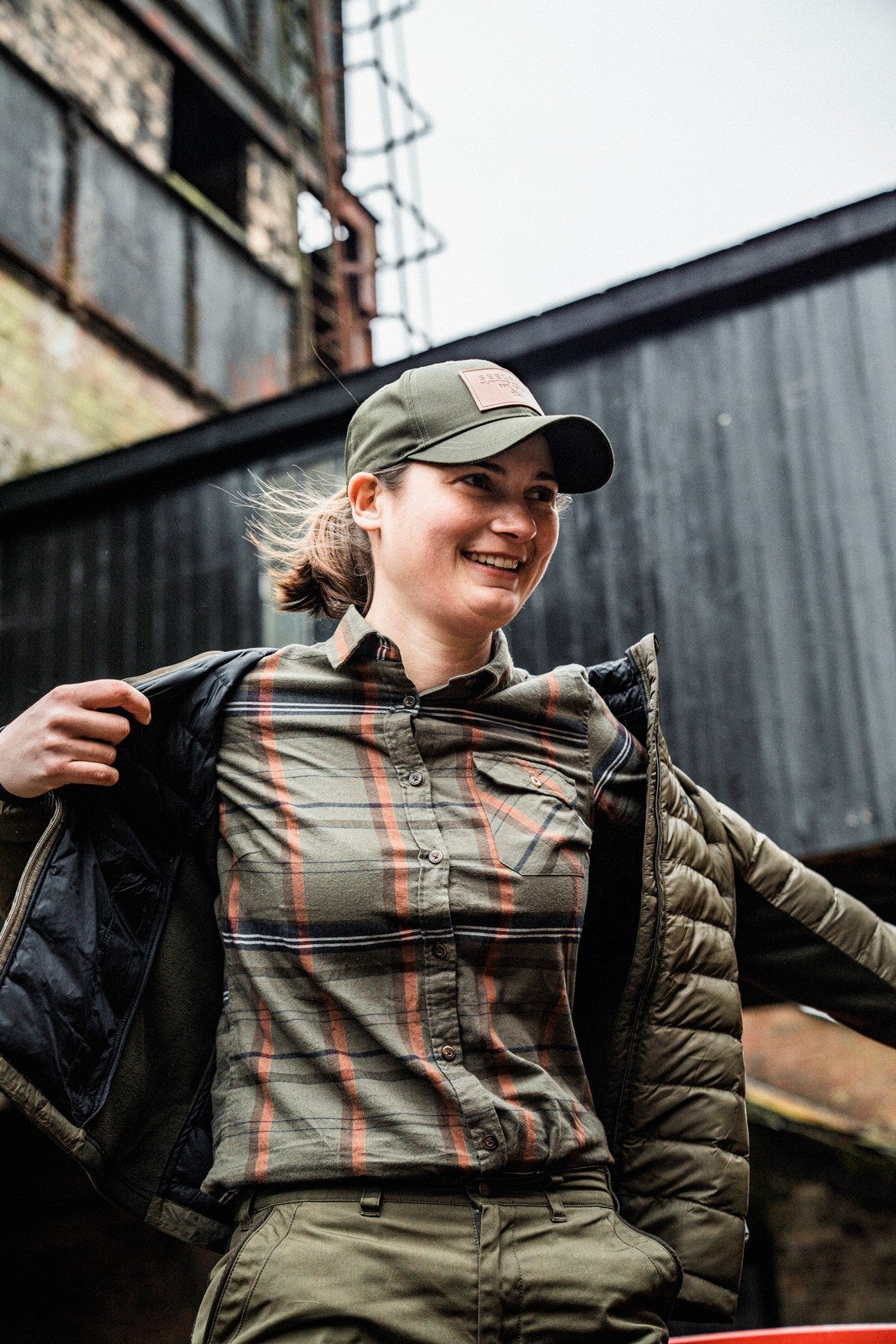 Skye Flannel Skjorte Til Kvinner - Grape Leaf/Terracotta Check – Seeland