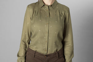 Abigail L/S Skjorte Dame Dust Green/Flying Ducks – Härkila