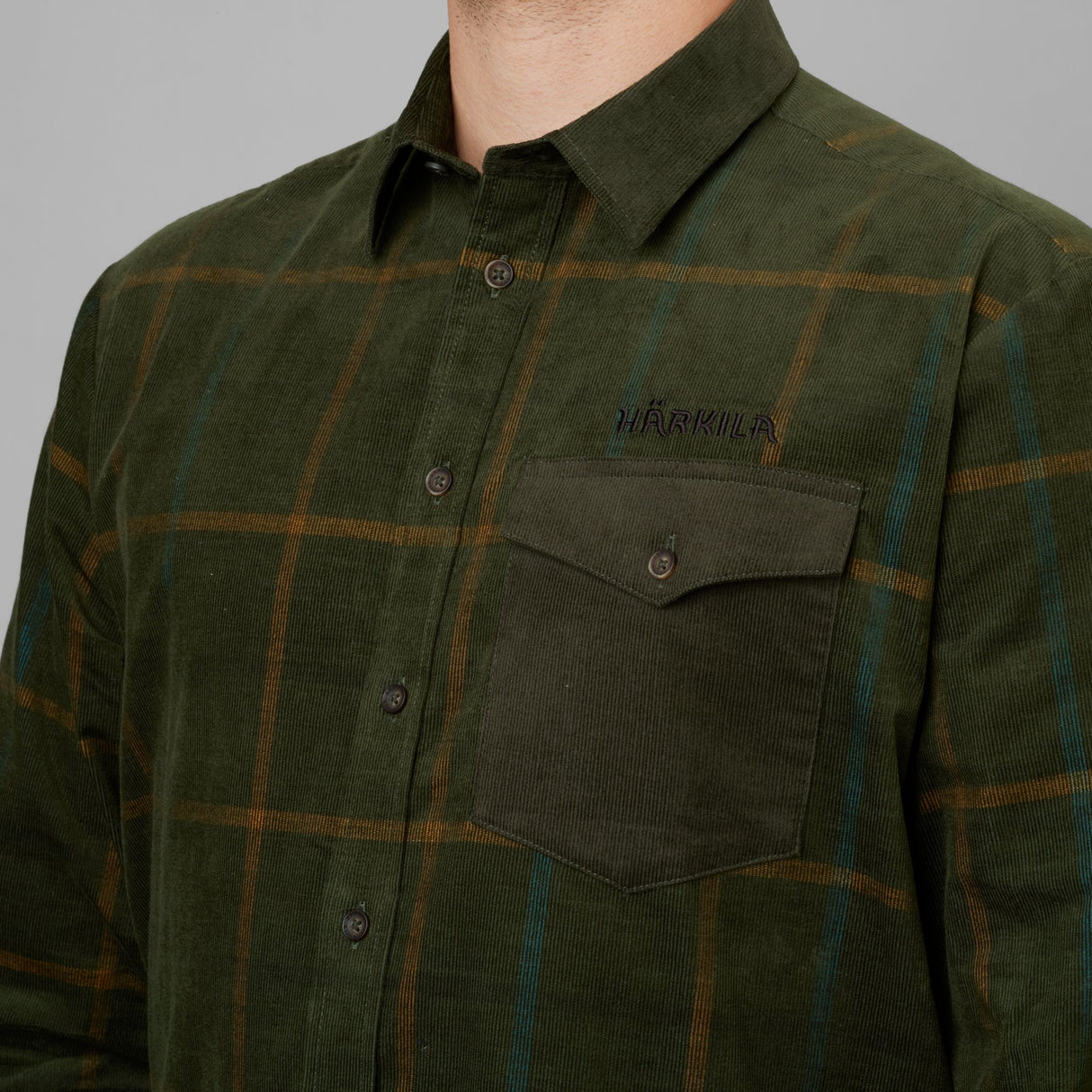 Kaldfjord Fløyelsskjorte - Willow Green Check – Härkila