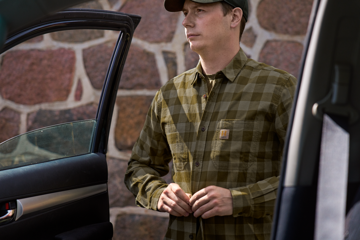 Skandinavisk L/S-Skjorte – Dark Olive Check – Härkila