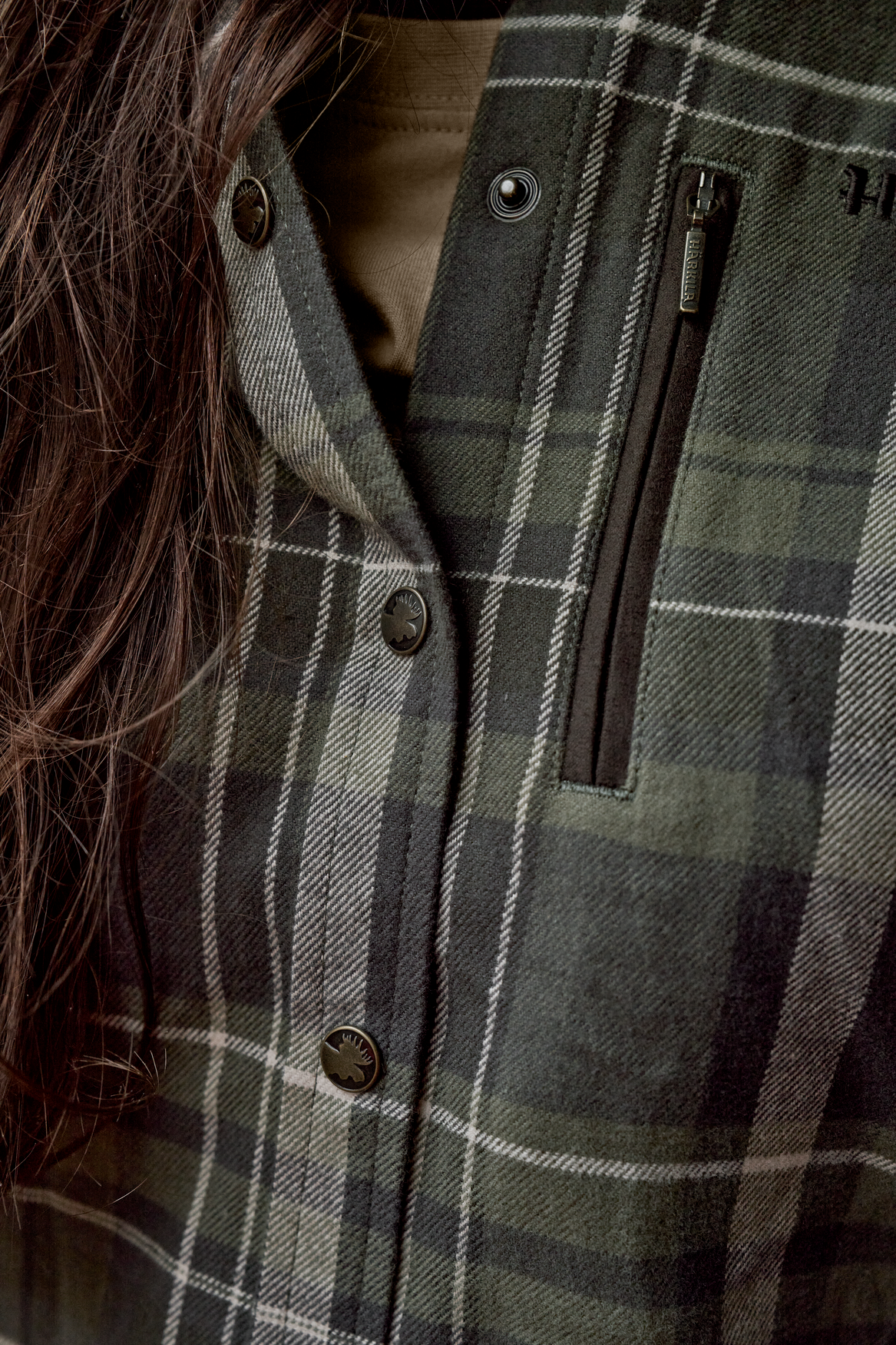 Pajala L/S Skjorte Dame – Olive Check – Härkila