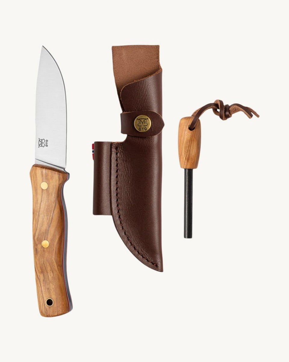 FEMUNDEN Kniv + Tændstål Med Etui – Øyo