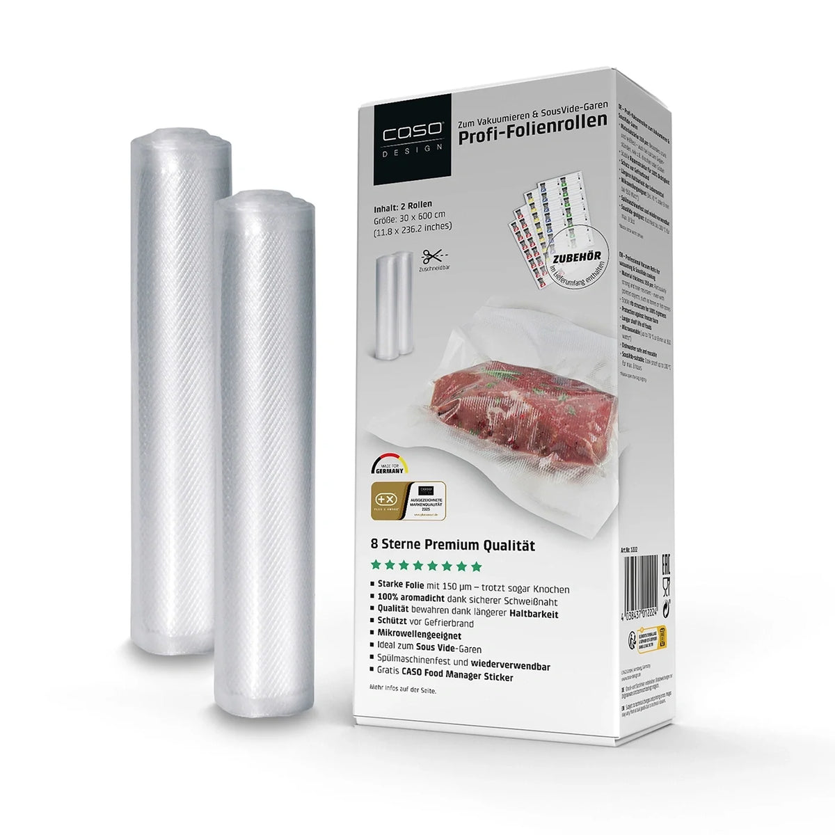 Folieruller 30x600cm 2Stk, 150my – Caso