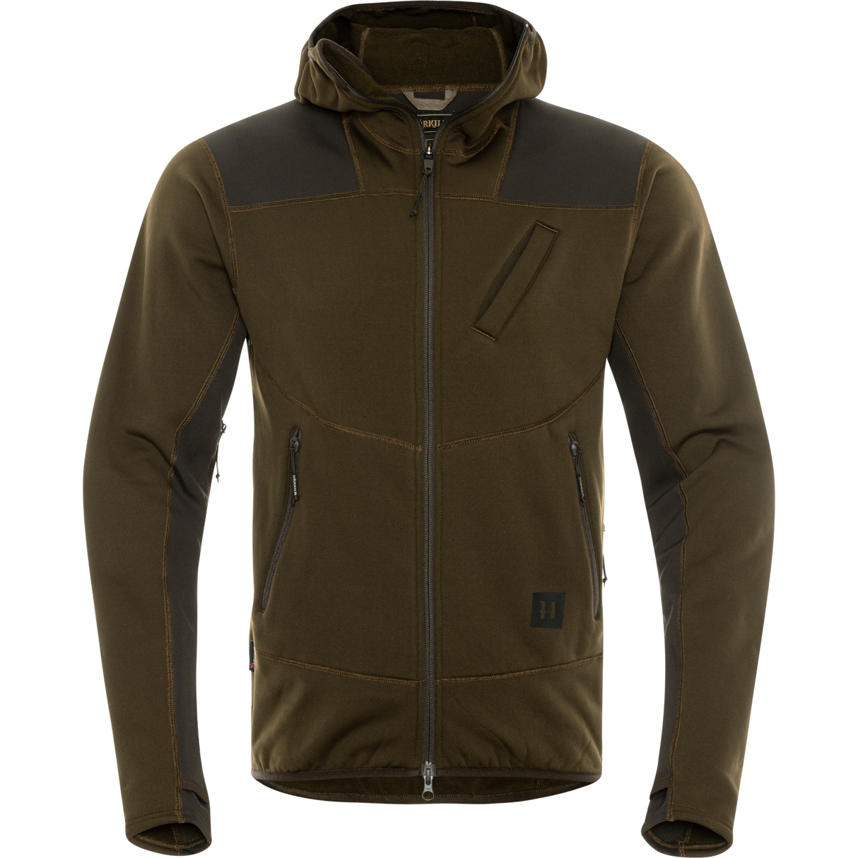 Deer Stalker – Fleece hettegenser Willow Green/Shadow Brown – Härkila