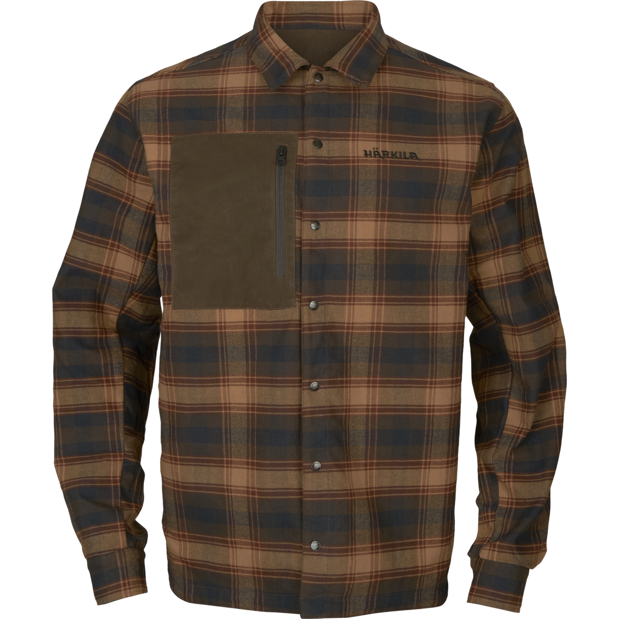 Eirik vendbar skjortejakke Dark Warm Olive/Burgundy – Härkila