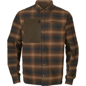 Eirik vendbar skjortejakke Dark Warm Olive/Burgundy – Härkila