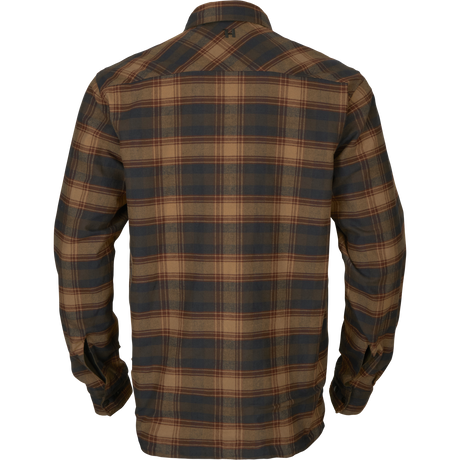 Eirik vendbar skjortejakke Dark Warm Olive/Burgundy – Härkila