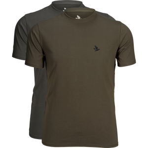 Outdoor 2-Pakning T-Skjorte Raven/Pine Green – Seeland