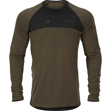 Härkila Heat USB-C L/S t-shirt - Willow green/Black - Härkila
