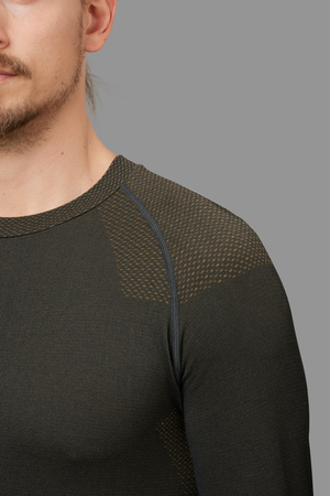 Base Active L/S trøye med rund hals Dark Willow Green – Härkila