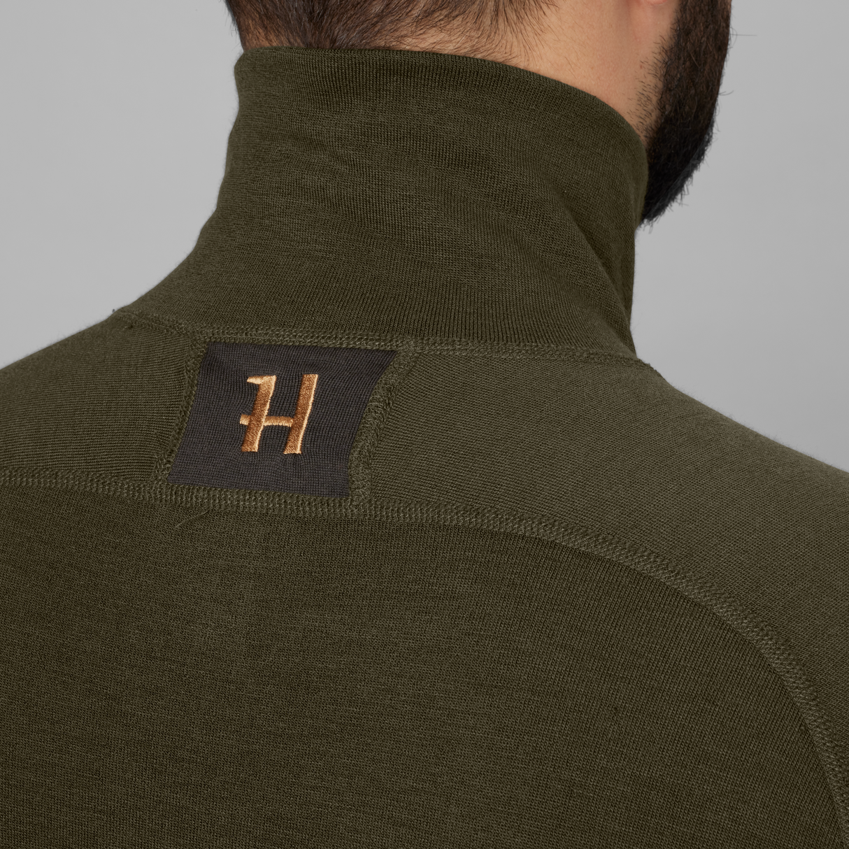 Base Warm zip neck Willow Green/Shadow Brown – Härkila