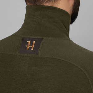 Base Warm zip neck Willow Green/Shadow Brown – Härkila