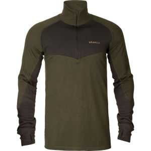 Base Warm zip neck Willow Green/Shadow Brown – Härkila