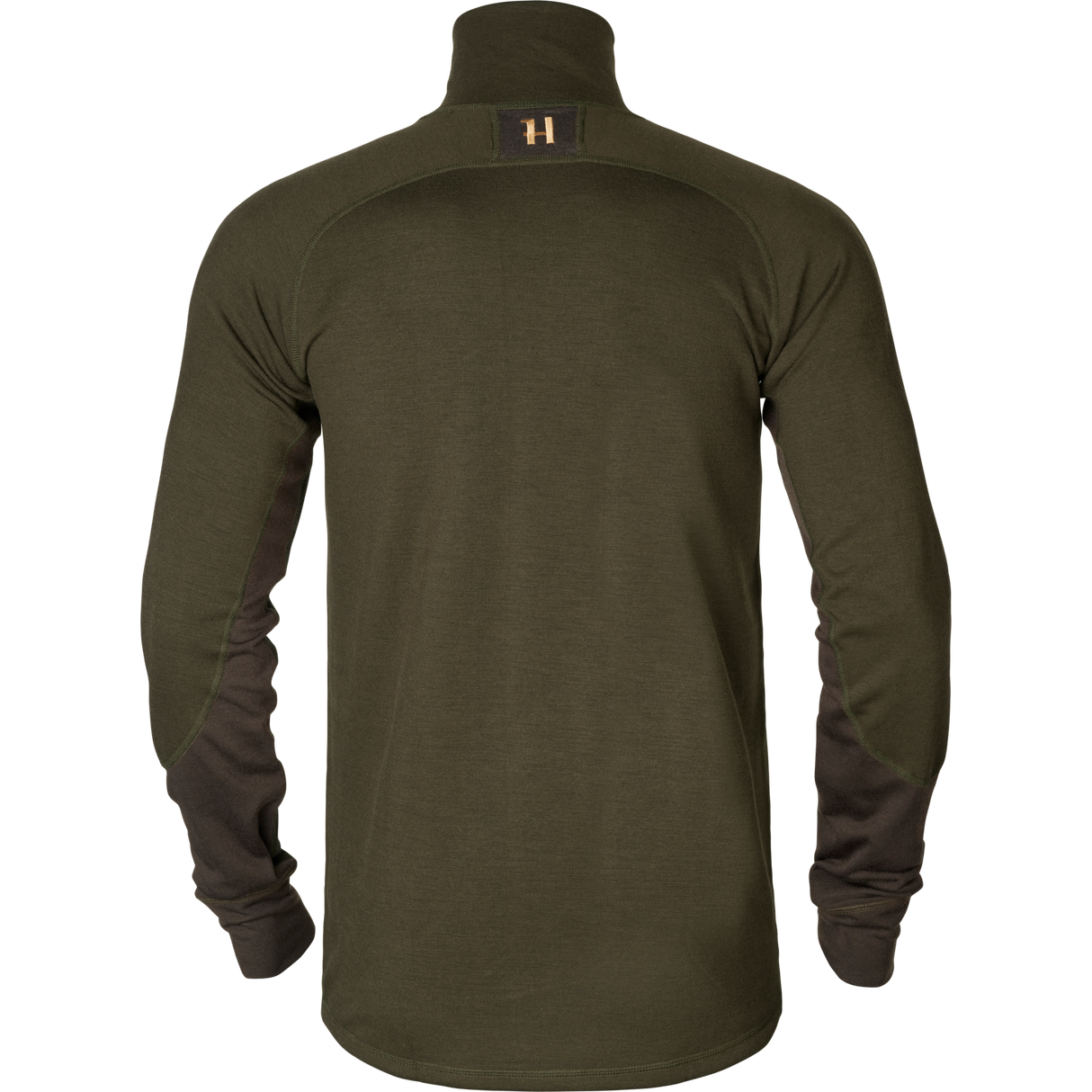 Base Warm zip neck Willow Green/Shadow Brown – Härkila