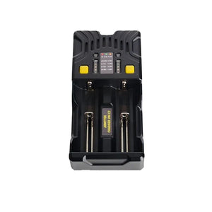 Uni C2 Lader / 2 kanaler / LED-indikator / Inngang AC 85–264V eller DC 12V / Utgang 2x1A / For IMR/Li-Ion, Ni-MH, Ni-Cd, LiFePO4, Ni-Zn / Type A eller Type C / Adapter for bil – Armytek