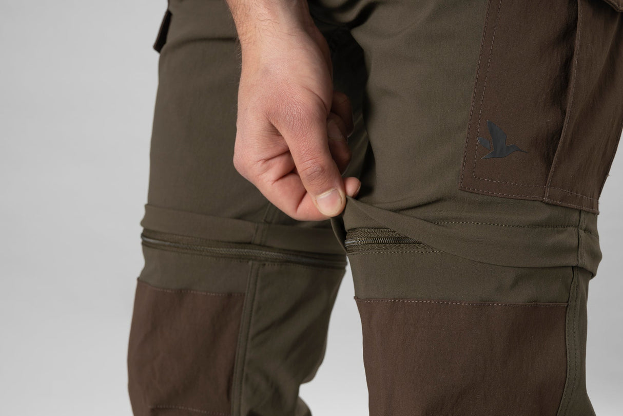 Birch Zip-Off Bukse Pine Green/Demitasse Brown – Seeland