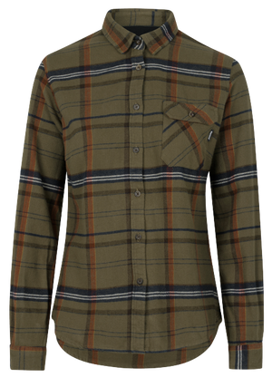 Str. 2X-Large - Skye Flannel skjort til kvinder - Grape Leaf/Terracotta Check - Seeland - Ombytningsvare