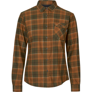 Skye Flannel Skjorte Til Kvinner - Grizzly Brown/Terracotta Check – Seeland