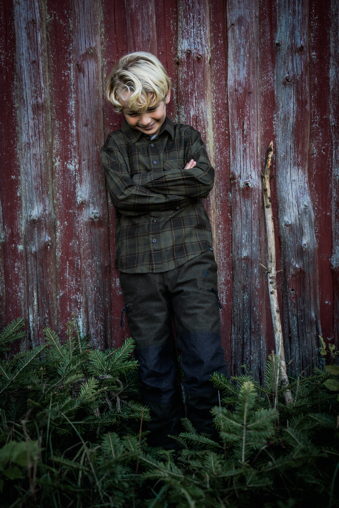 Glen Junior Flanellskjorte – Pine Green/Dark Navy Check – Seeland