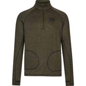 Peak Halv Glidelås Pine Green Melange – Seeland