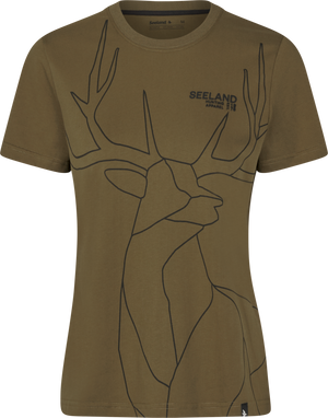 Deer On Line T-skjorte Dame – Military Olive – Seeland