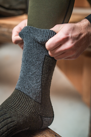 Field Thermo sokker – 2-pakning – Pine Green Melange/Grå Melange – Seeland