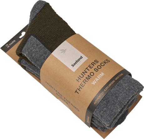 Field Thermo sokker – 2-pakning – Pine Green Melange/Grå Melange – Seeland