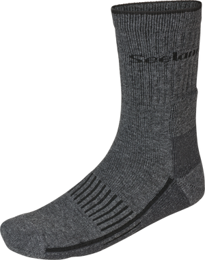 Field Heavy Merino Sokker - Gråmelert/Svart – Seeland