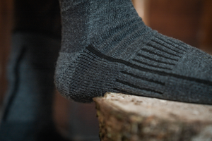 Field Heavy Merino Sokker - Gråmelert/Svart – Seeland