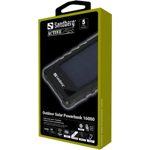Solcelle Powerbank 16000mAh – Sandberg