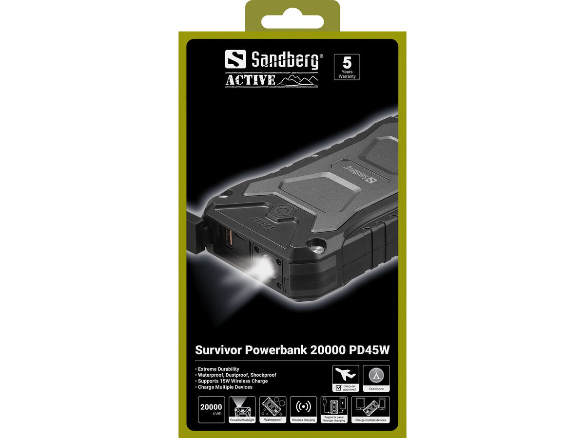 Survivor Powerbank USB-C 20.000 mAh – Sandberg