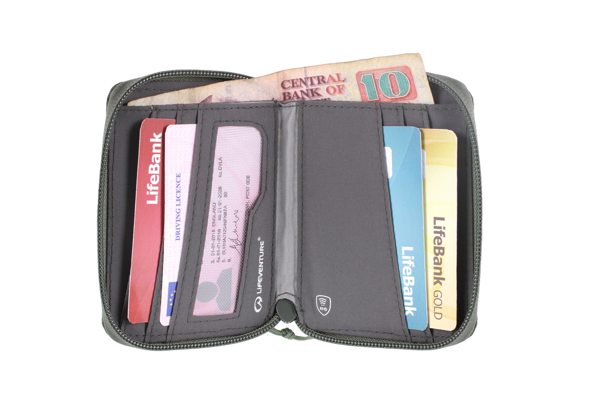 RFID lommebok med to deler, resirkulert, Olive – Life Venture
