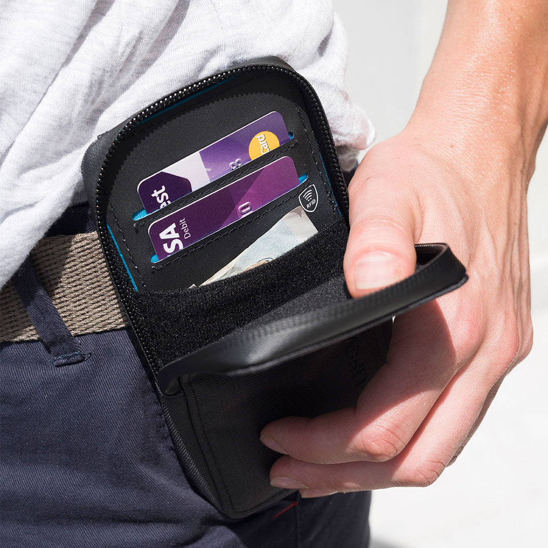 RFID telefonlommebok, resirkulert, Grå – Life Venture